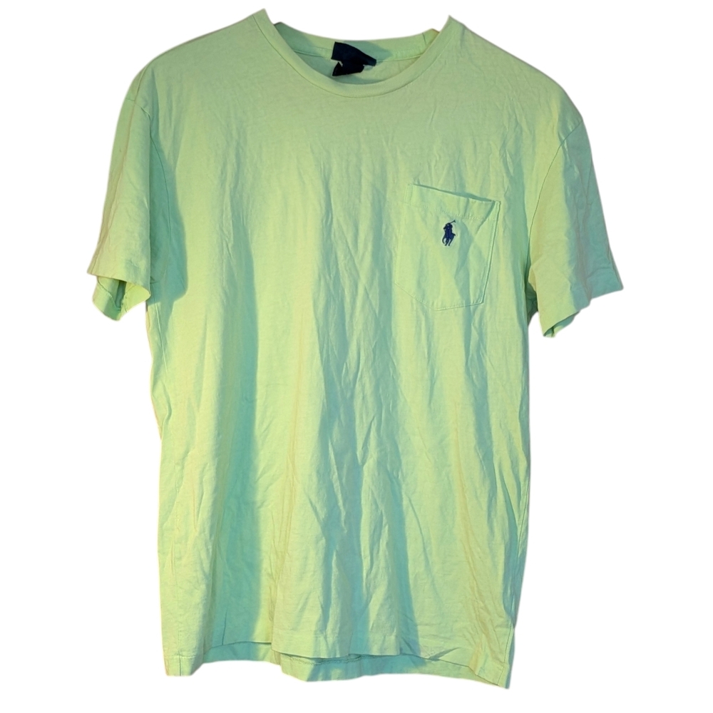 Ralph Lauren Light Green Short-Sleeve Pocket T-Shirt with Embroidered Pony S